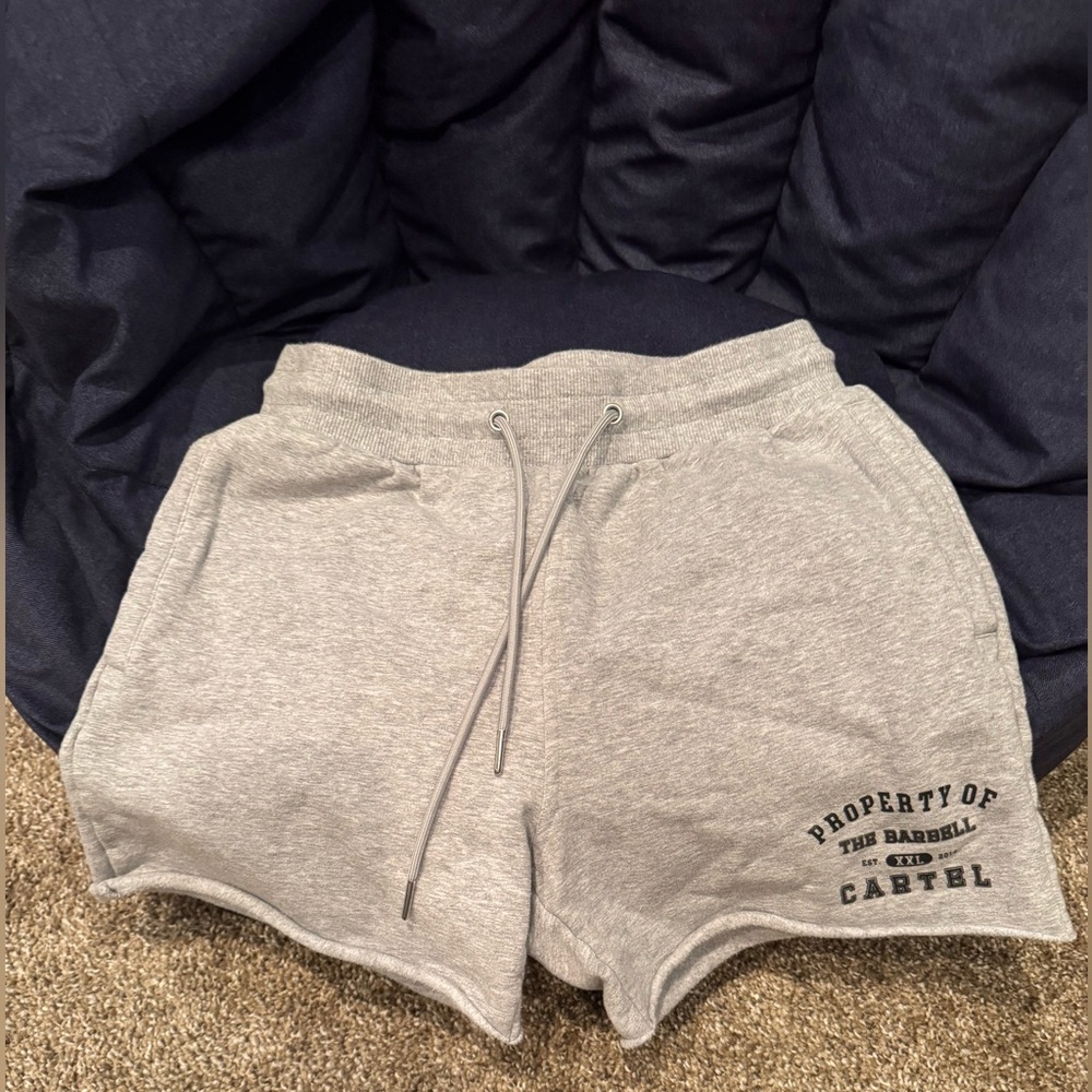 Women’s medium Barbell Cartel Heather Gray Lounge Shorts
